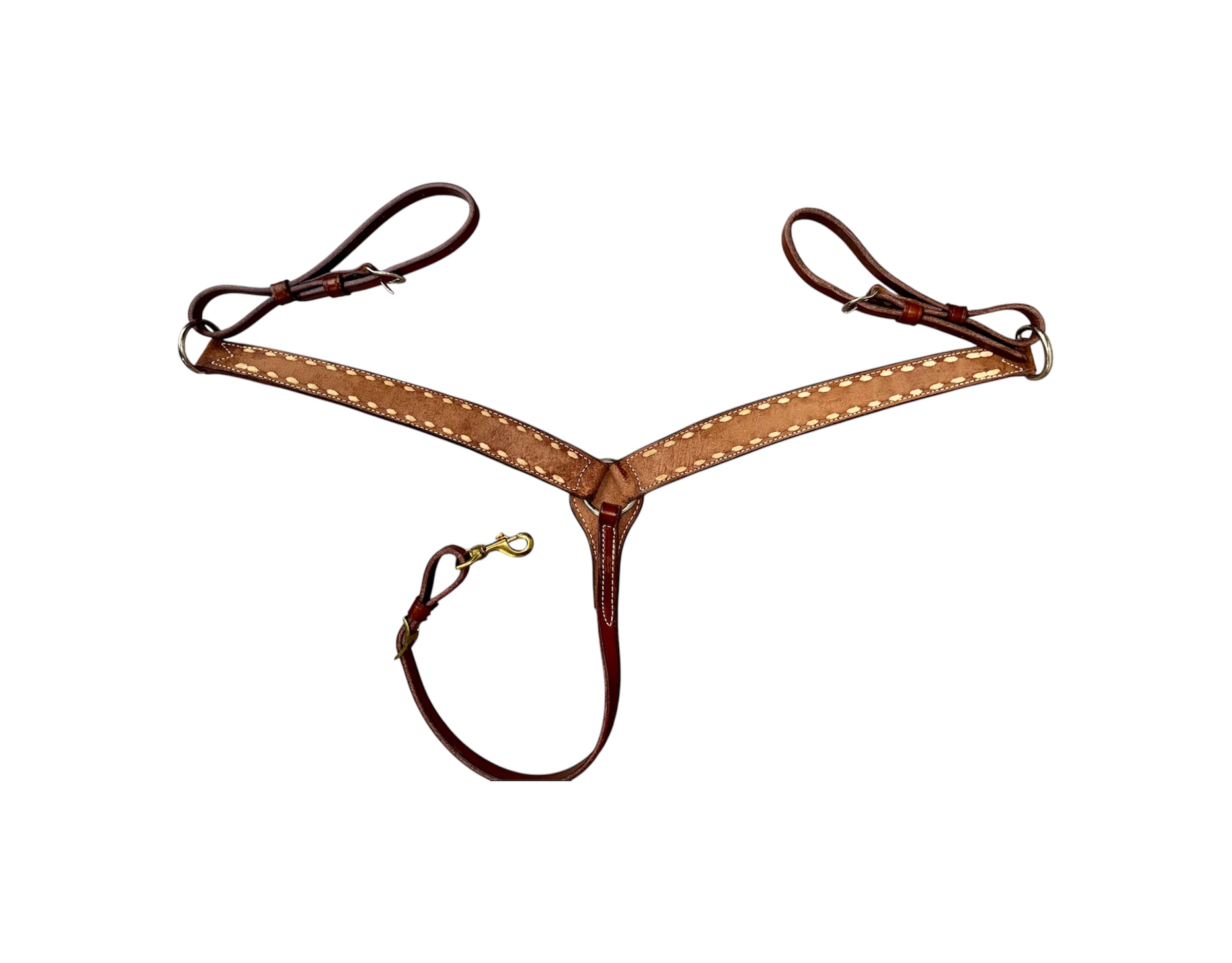 Chocolate Leather Breastcollar With Buckstitch