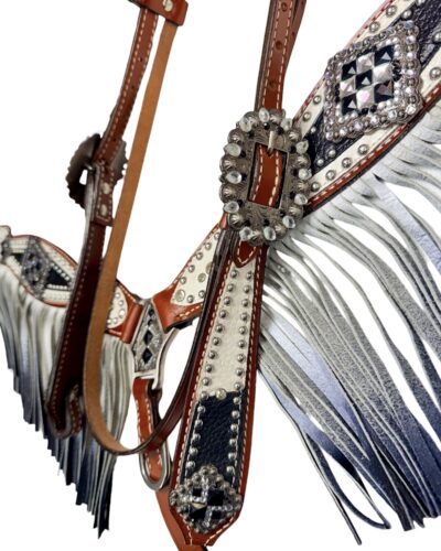 Alternative view of Bejeweled Black & White Headstall & Breastcollar Set
