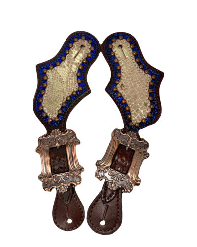 Ladies Metallic Gold & Royal Blue Spur Straps