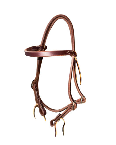 Heavy Oiled Browband Headstall w/ Double Stainless Cart Buckles