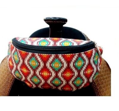 Aztec Print Insulated Nylon Saddle Pouch