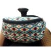 Green Tone Aztec Print Insulated Nylon Saddle Pouch