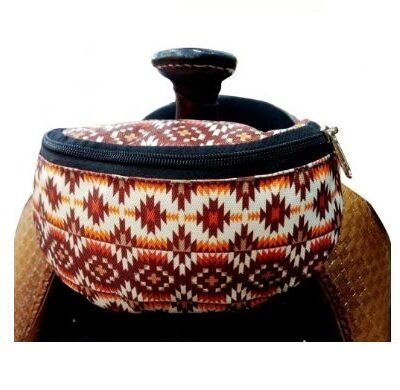 Aztec Printed Insulated Nylon Saddle Pouch