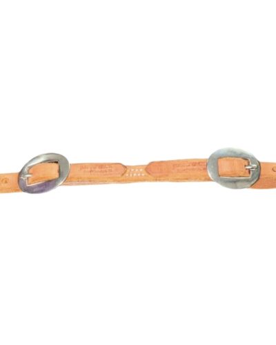 Double & Stitched Harness Leather Curb Strap With Stainless Steel Cart Buckles