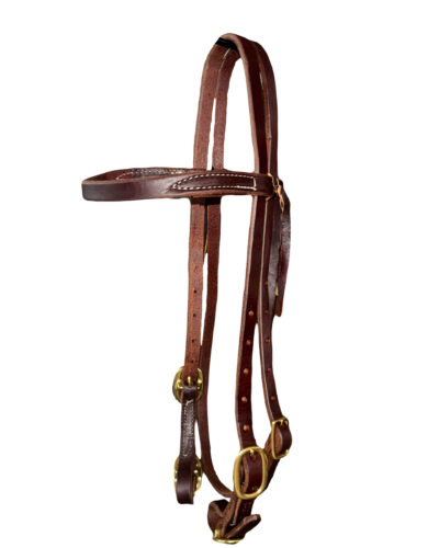 Heavy Oiled Four Buckle Browband Headstall