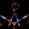 Red, Yellow and Blue Beaded Headstall & Breastcollar Set
