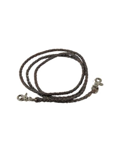 4 Plait Braided Brown Leather Roping Rein