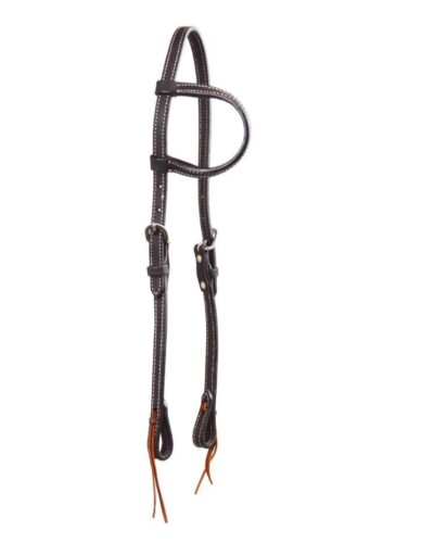 Western Stitched Slip Ear Leather Headstall