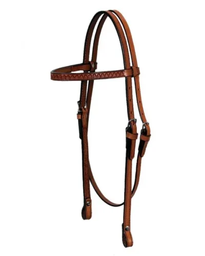 Circle Y Shell Tooled Browband Headstall