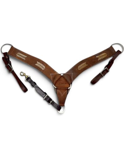 Dark Oiled Roughout Breastcollar w/ Rawhide
