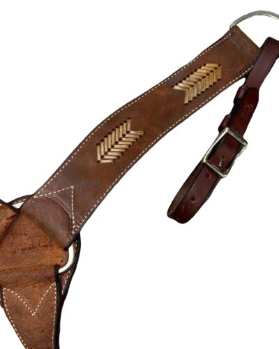 Dark Oiled Roughout Breastcollar w/ Rawhide - Image 2