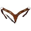Dark Oiled Roughout Breastcollar w/ Rawhide
