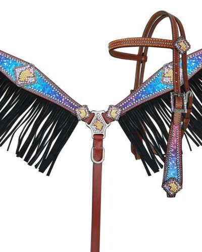 Galaxy Print Browband Headstall & Breastcollar Set