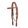 Golden Leather Spider Stamp Browband Headstall