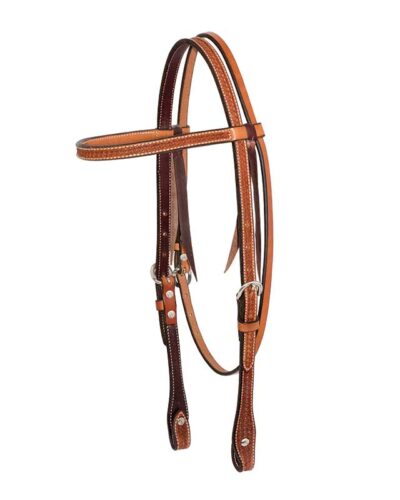 Golden Leather Spider Stamp Browband Headstall