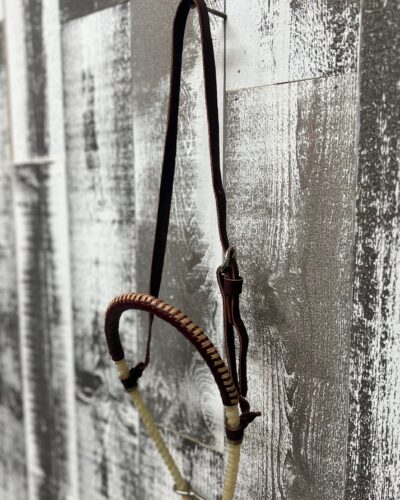 Leather Covered Single Rope Tie Down Noseband