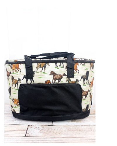 Wild Horses Black Cooler Tote W/ Lid