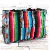 Southwest Serape Collapsible Double Haul-It-All Basket w/ Mesh Pockets & Lid