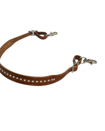Medium Leather Wither Strap w/ Crystal Studs