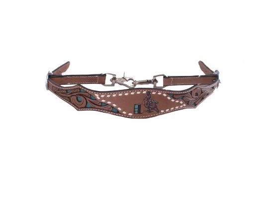 19206 Showman ® Cut-out, hand painted feather wither strap. main image 1