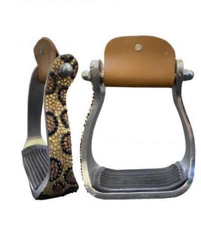 Bedazzled Cheetah Aluminum Stirrups