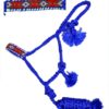 Southwest Beaded Woven Royal Blue Nylon Mule Tape Halter