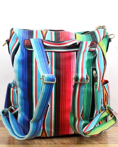 Alternative view of Southwest Serape Faux Leather Backpack Tote