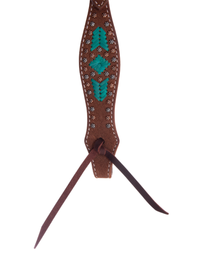 Reinsman Turquoise & Rawhide Browband Headstall - Image 3