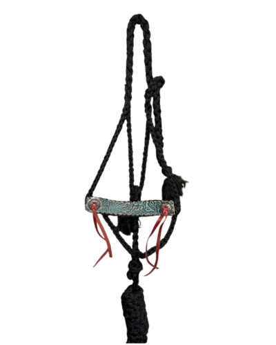 Black Embossed Nylon Mule Tape Halter
