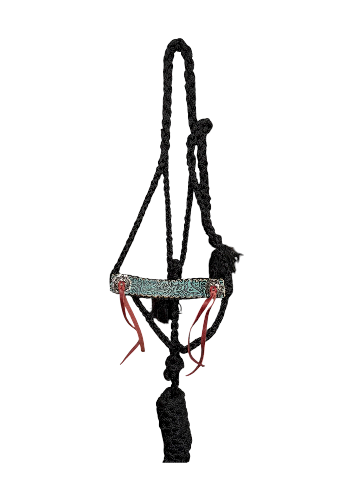 Black Embossed Nylon Mule Tape Halter