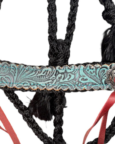 Alternative view of Black Embossed Nylon Mule Tape Halter
