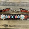 Beaded Rainbow Cross Leather Wither Strap