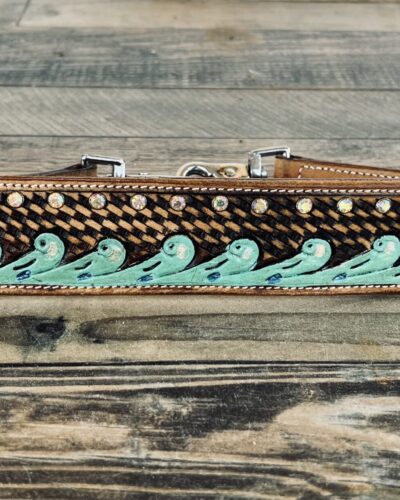 Painted Wave Leather Wither Stra6