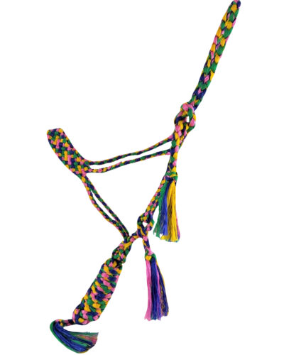 Woven Rainbow Nylon Mule Tape Halter