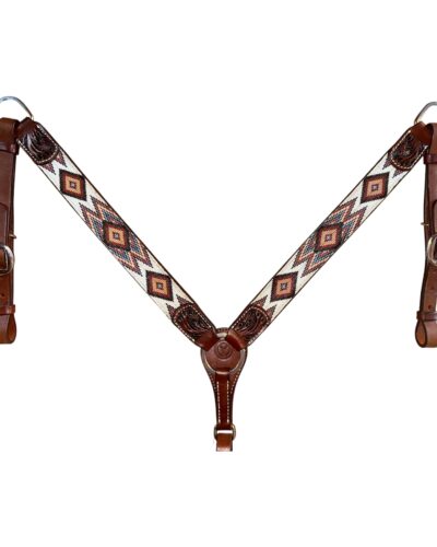 Circle Y Brown Diamond Infinity Beaded Breastcollar
