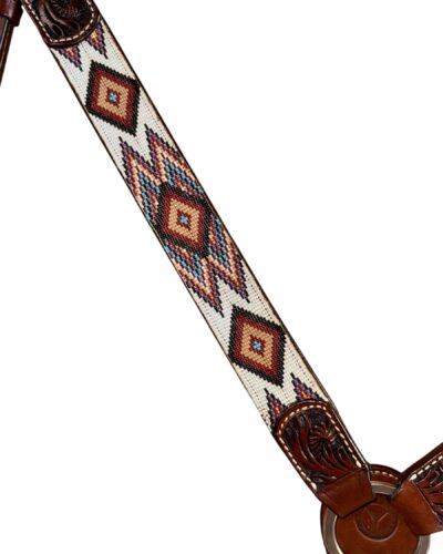 Alternative view of Circle Y Brown Diamond Infinity Beaded Breastcollar