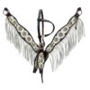 White Poppy Painted Flower Headstall & Breastcollar Set