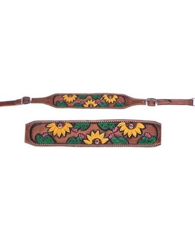 Hand Painted Sunflower and Cactus Wither Strap