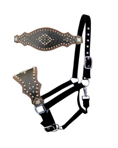 Black Gator Skin Nylon Bronc Halter