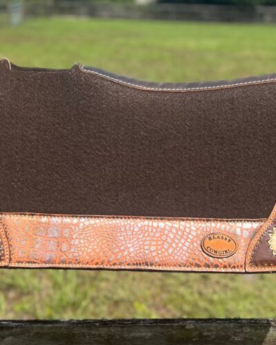 Antiqued Feather & Sunflower Design Felt Saddle Pad