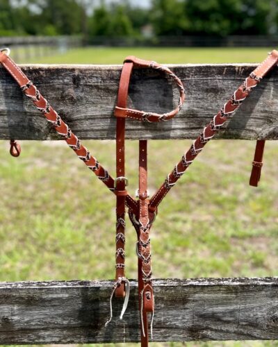 Cheetah Print Laced Headstall & Breastcollar Set