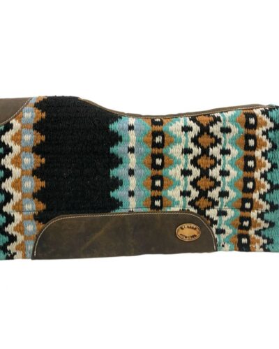 Turquoise, Orange & Black Colored Memory Felt Bottom Saddle Pad