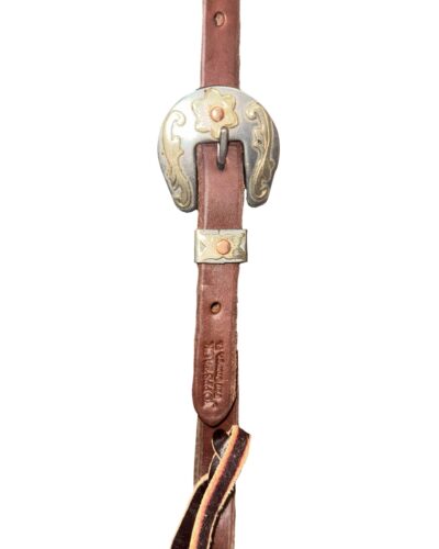 Alternative view of Oiled 1-Ear Headstall w/ Brushed Floral Single Buckle