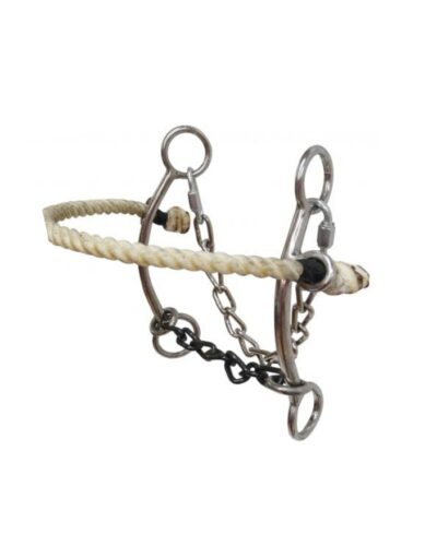 Stainless Steel Combo Hackamore w/ Chain Mouth