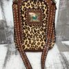 American Darling Floral Tooled & Leopard Hair on Hide Purse