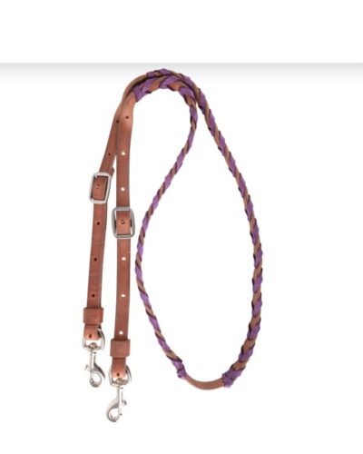 Martin Saddlery Latigo Purple Laced Barrel Rein
