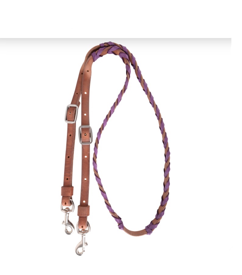 Redini In Cuoio Rolled Roper Rein Berlin Custom Leather Colore Borgogna, Finiture Ottone