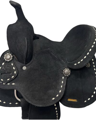 Alternative view of Lightweight Black Suede Kids Barrel Saddle