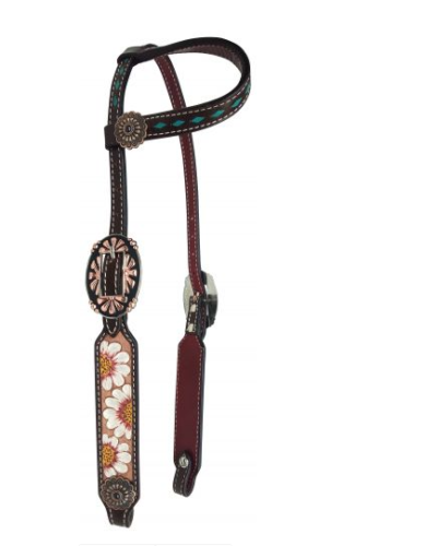Hand Painted White Sunflower 1-Ear Headstall