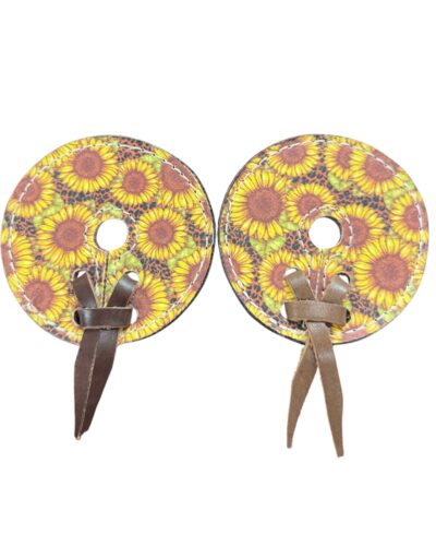 Sunflower Printed Leather Bit Guards